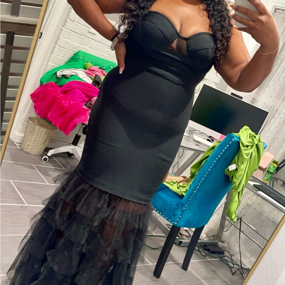 Black mesh dress